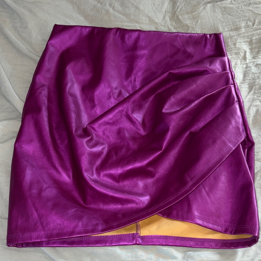 Womens #metallic Purple Mini Skirt see pics for size#whimsygoth#baddie#bodycore